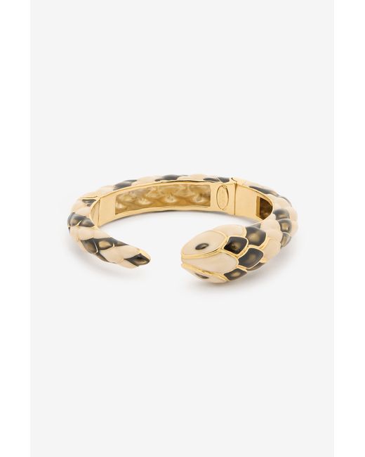 Roberto Cavalli Metallic Rigid Bracelet With Snake Design