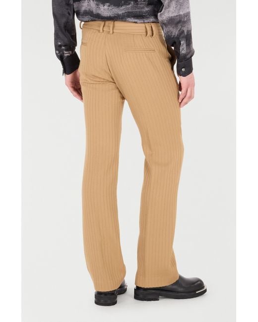 Roberto Cavalli Natural Striped Virgin Wool Pants for men