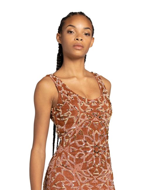 Roberto Cavalli White Bead-Embellished Maxi Dress