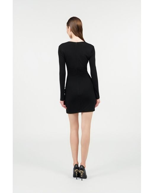 Roberto Cavalli Black Dress Mini With Plunging Neckline