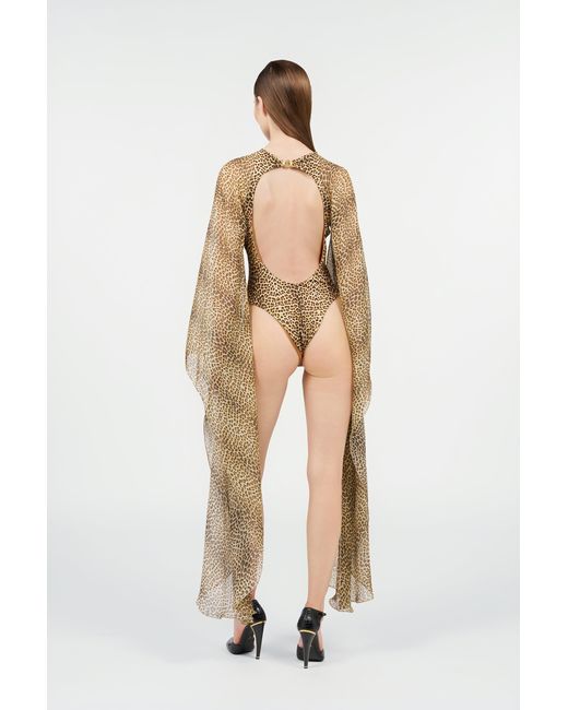 Roberto Cavalli White Baby Jaguar Print One-Piece Swimsuit