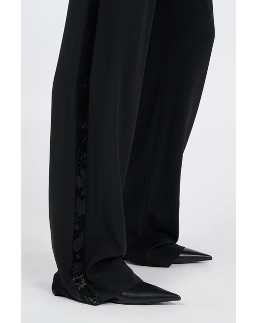 Roberto Cavalli Black Silk Palazzo Trousers