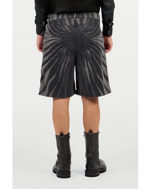 Roberto Cavalli Bermuda Shorts Mit Ray Of Print in Gray für Herren