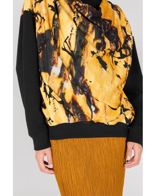 Roberto Cavalli Black Marble Print Sweatshirt