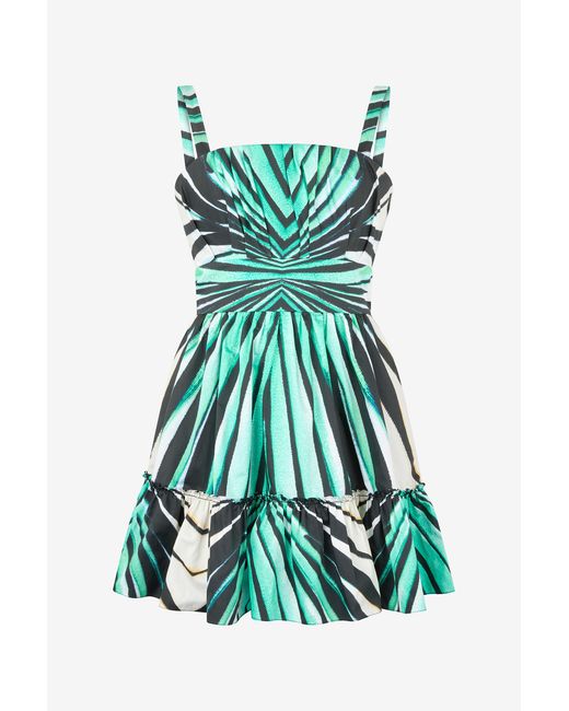 Roberto Cavalli Green Ray Of Sea Print Dress Mini