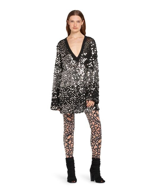 Pull À Sequins Brodés Roberto Cavalli en coloris Black