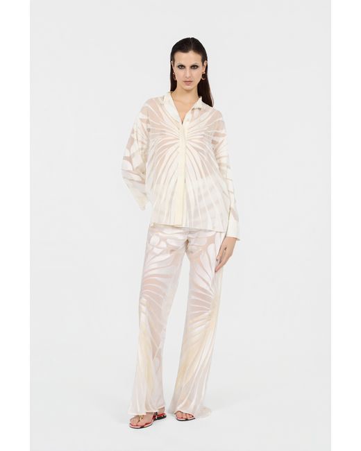 Roberto Cavalli White Shirt With Ray Devoré Print