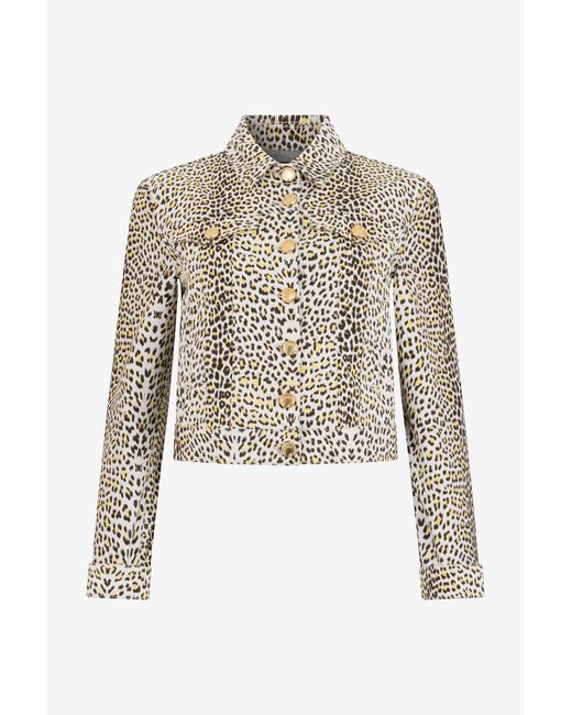 Roberto Cavalli White Pop Jaguar Animal-Print Jacket