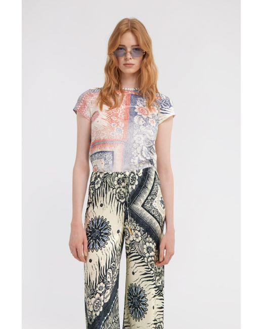 Camiseta Con Estampado Bandana Roberto Cavalli de color White