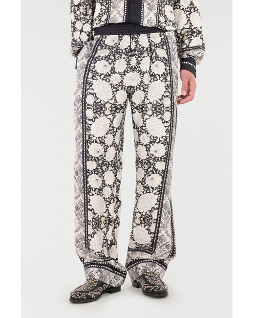 Pantaloni Con Stampa Floreale di Roberto Cavalli in White da Uomo