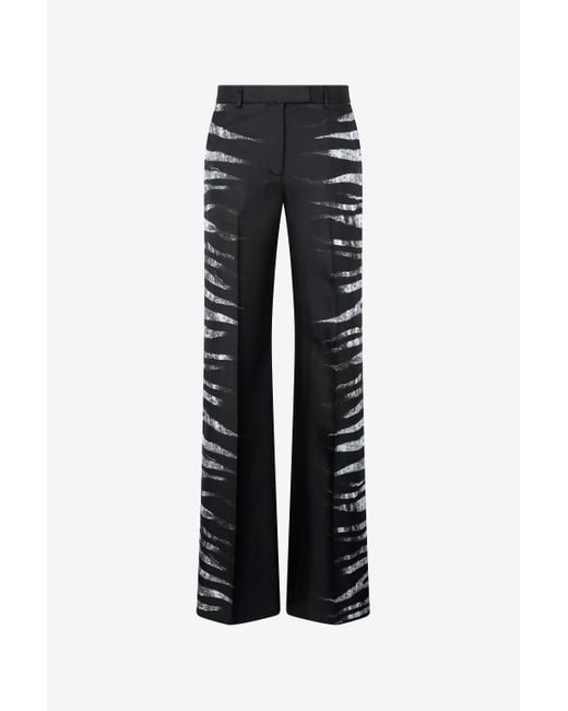 Roberto Cavalli Black Hose Mit Print Zebra Seitlich