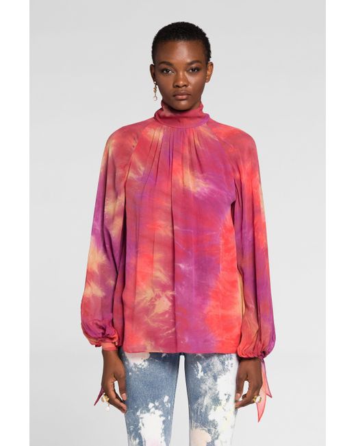 Roberto Cavalli Pink Tie-Dye Top