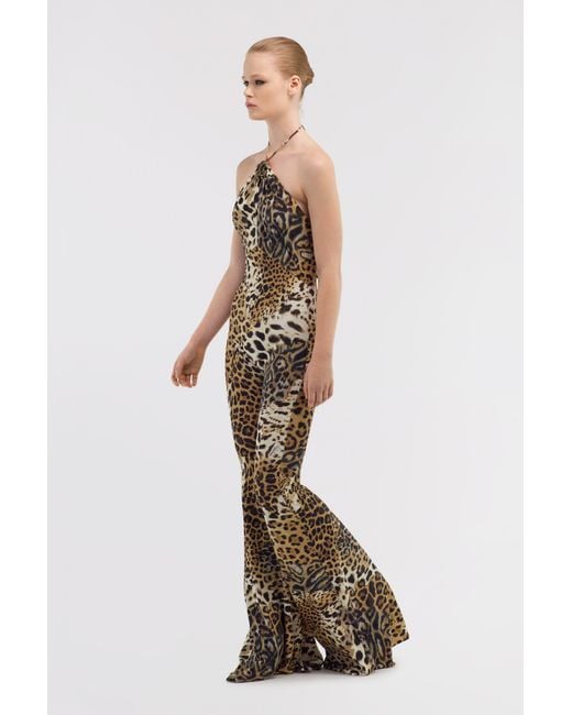 Roberto Cavalli White Jumpsuit With Jaguar Skin Print