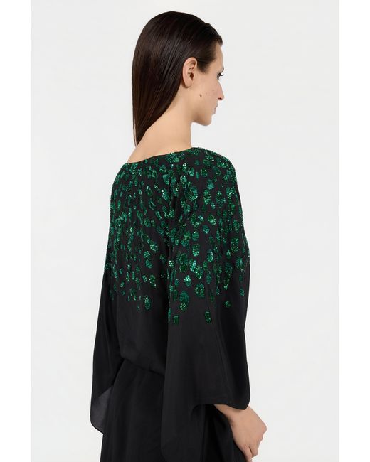 Roberto Cavalli Black Silk Maxi Dress With Embellished Detail