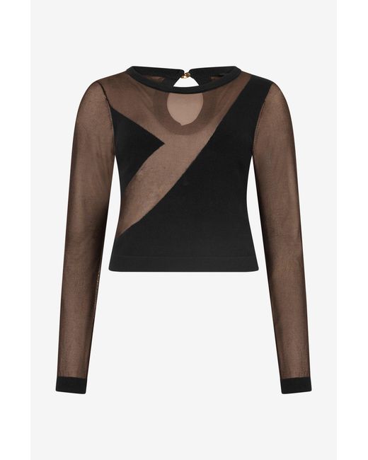 Roberto Cavalli Black See-Through Top