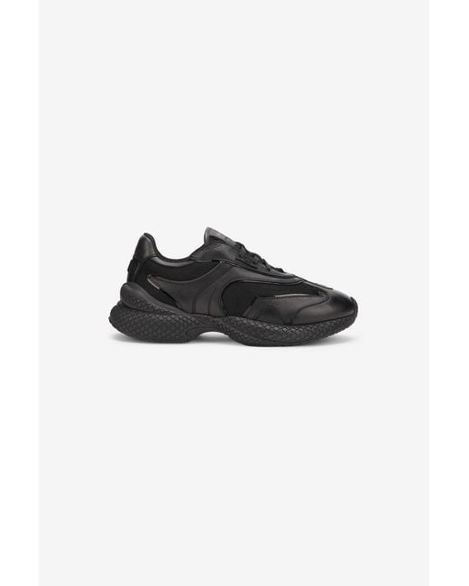 Roberto Cavalli Black Chunky Leather Sneakers for men