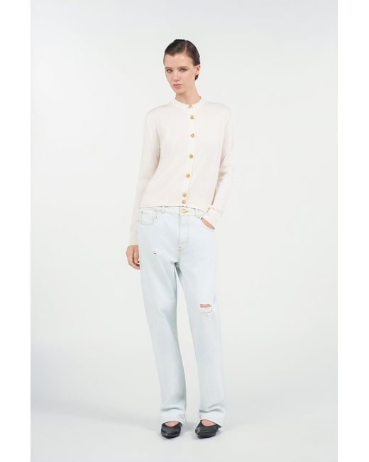 Roberto Cavalli White Wool Blend Cardigan