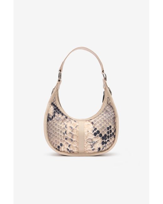 Roberto Cavalli White Small Bologna Bag With Print