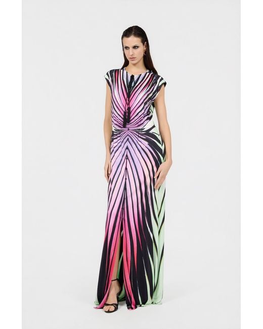 Roberto Cavalli White Ray Of Paradise Print Maxi Dress
