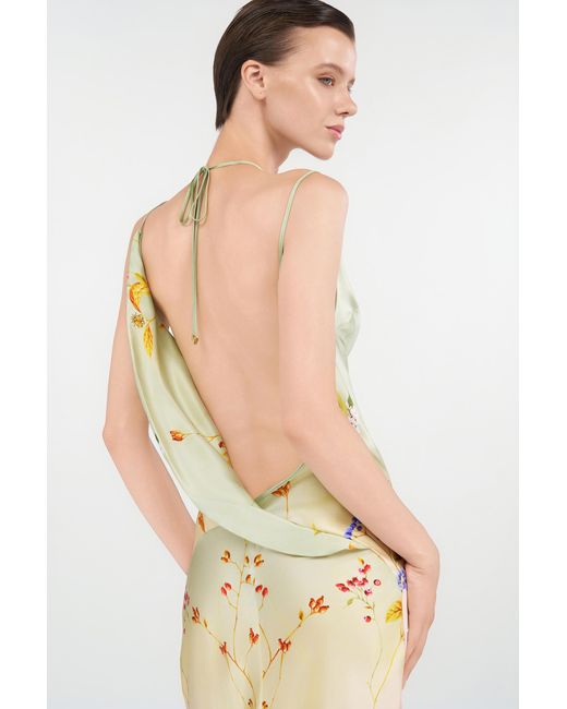 Roberto Cavalli White Maxi Dress With Miami Flowers Print