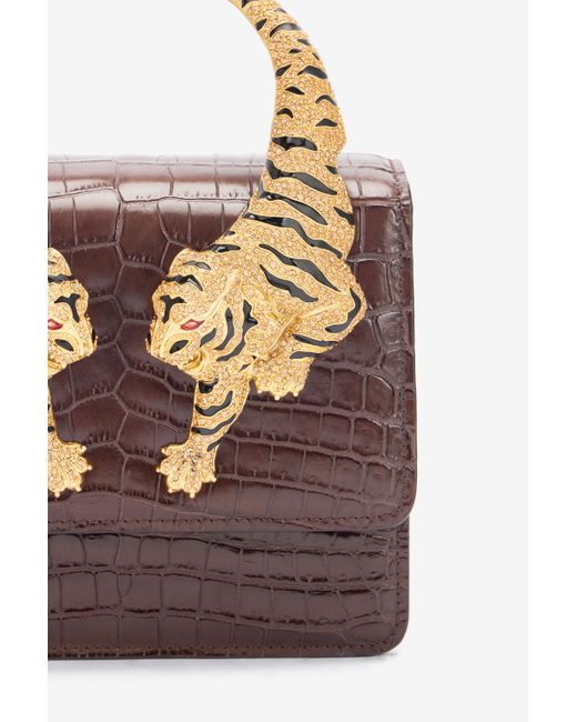 Roberto Cavalli Brown Medium Roar Bag