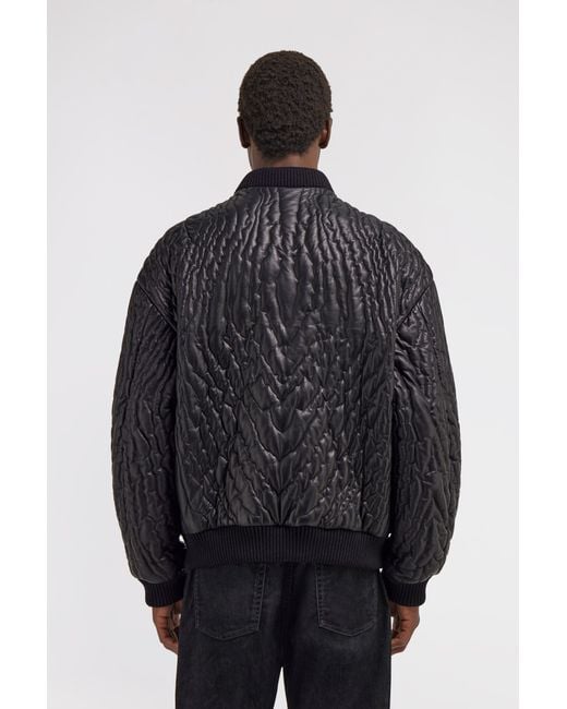 Roberto Cavalli Blue Quilted Bomber Jacket for men