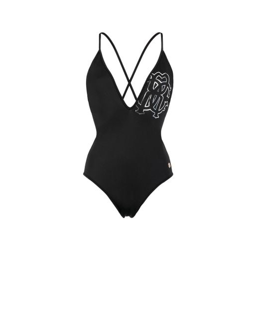 Bañador Con Monogram Rc Roberto Cavalli de color Black