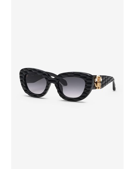 Roberto Cavalli Black Sunglasses With Wide Bold Cat-Eye Front