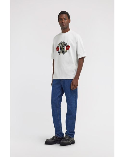 Roberto Cavalli White Rc Monogram T-Shirt for men