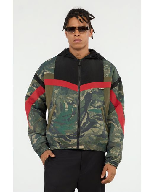 Roberto Cavalli Green Tiger Camu Print Jacket for men