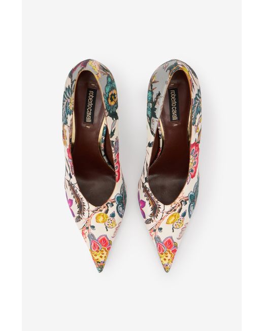 Roberto Cavalli Multicolor Florentine Flower Print Pump