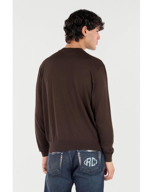 Roberto Cavalli Brown Wool Sweater With Winged Logo for men