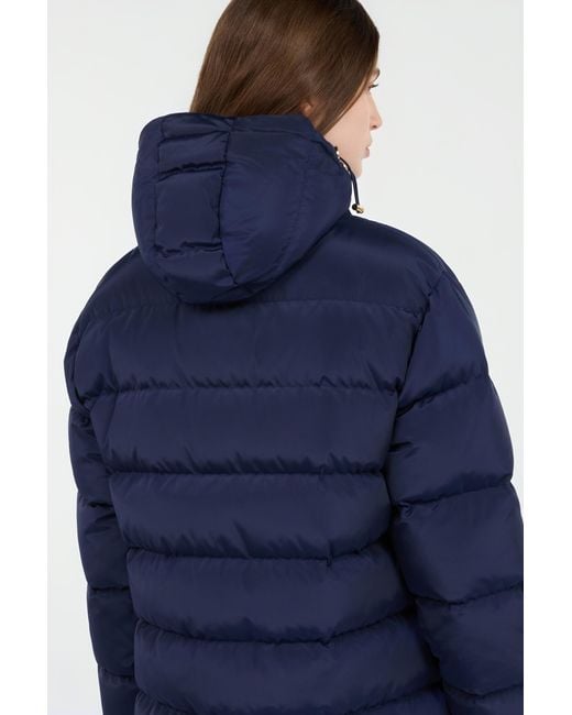 Roberto Cavalli Blue Daunenjacke Mit Marble-Print