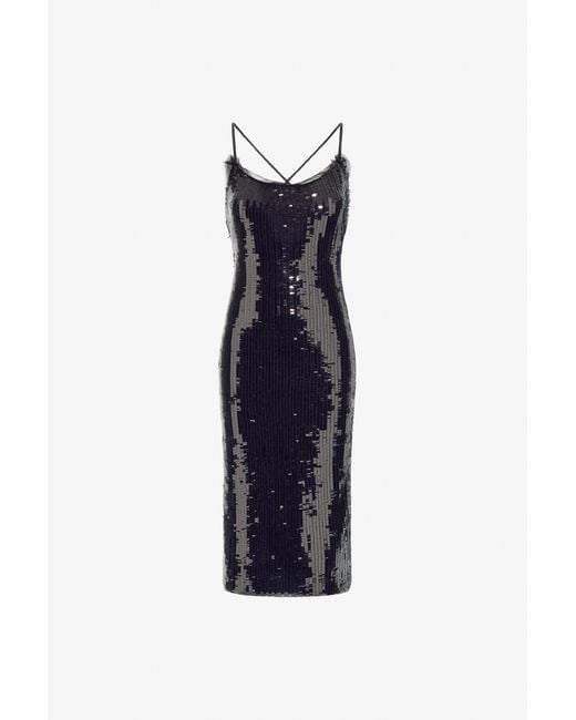 Roberto Cavalli Blue Sequined Midi Dress