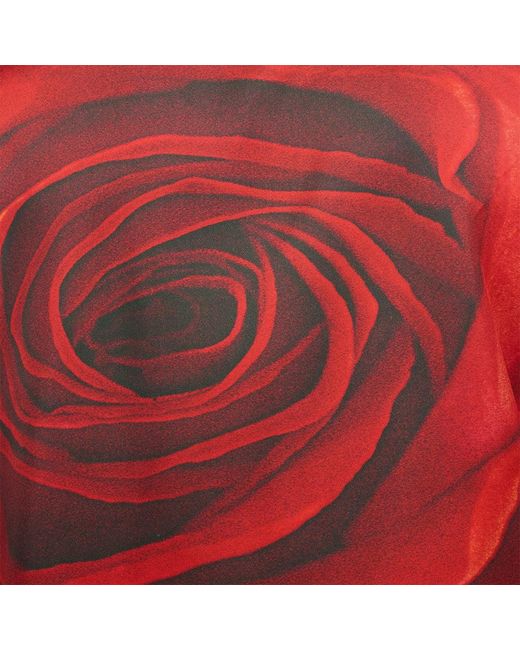 Roberto Cavalli Red Shirt With Garden Rose Print for men