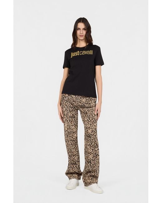 Roberto Cavalli Black T-Shirt With Logo