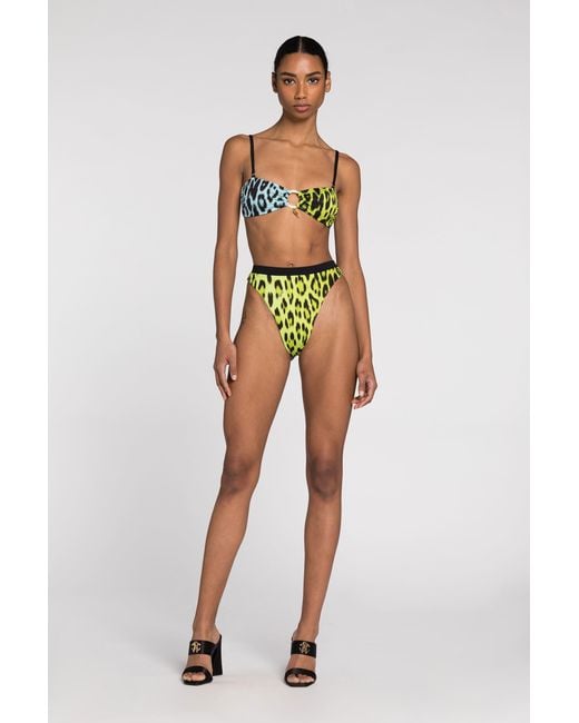 Roberto Cavalli White Leopard-Print Bikini Bottoms