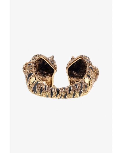 Bracciale Roar Con Testa Di Tigre di Roberto Cavalli in Metallic