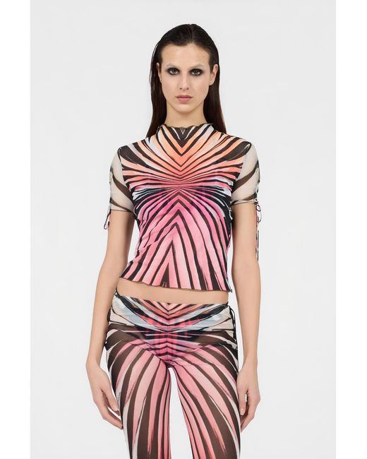 Roberto Cavalli Pink Ray Of Paradise Print Top