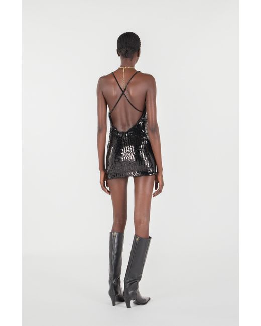 Roberto Cavalli Black Sequined Minidress