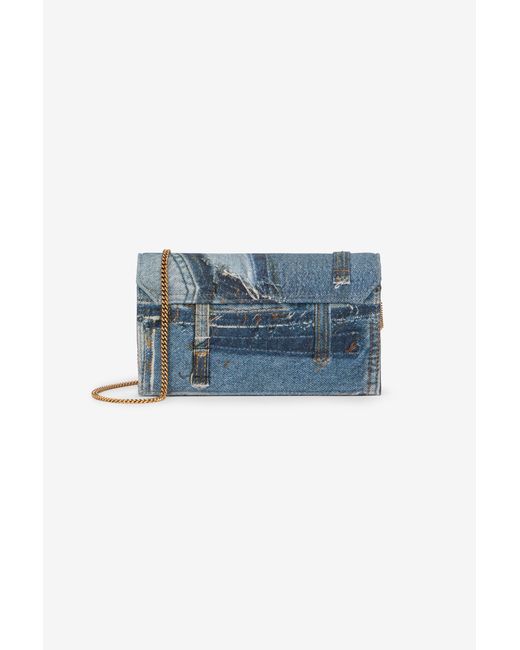 Roberto Cavalli Blue Denim Patchwork Shoulder Bag