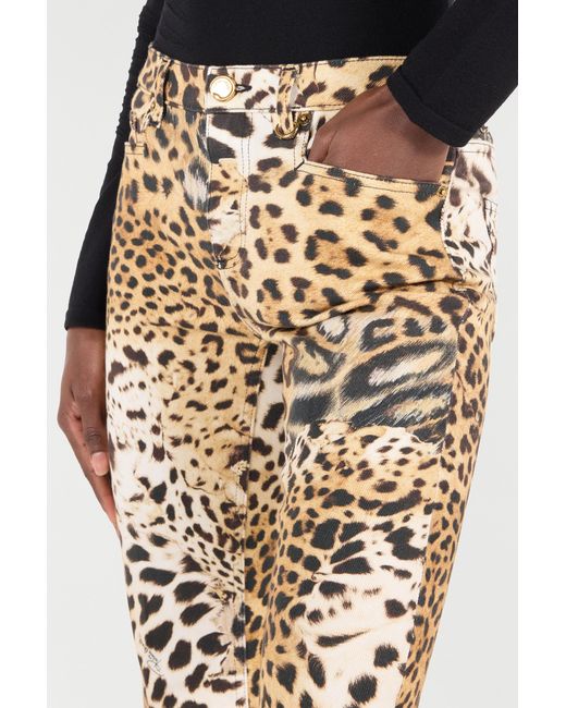Roberto Cavalli Metallic Pants With Jaguar Skin Print