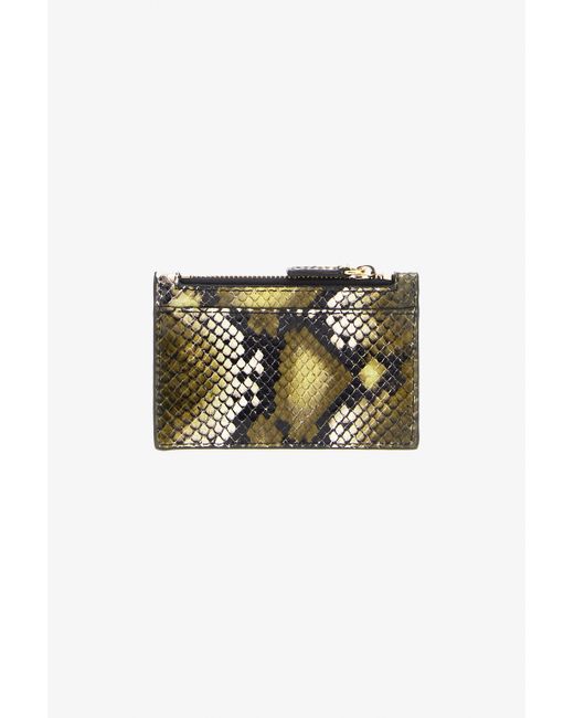 Roberto Cavalli Multicolor Logo-Print Leather Card Holder