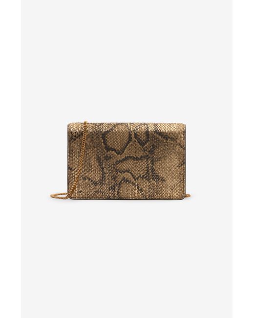 Roberto Cavalli Natural Bag With Golden Python And Snake Motif
