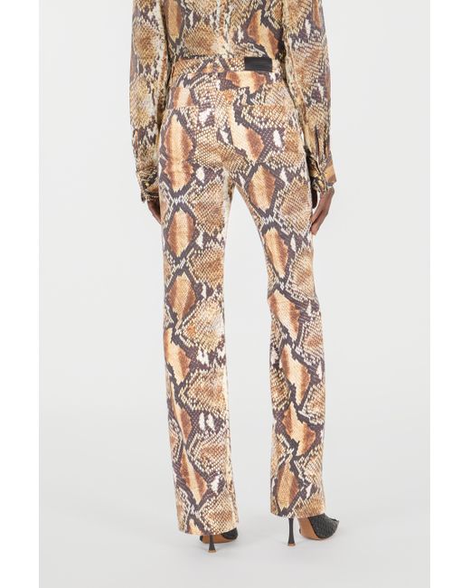 Roberto Cavalli White Python Print Denim
