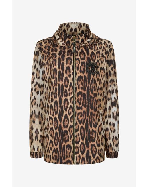 Roberto Cavalli Brown Leopard Print Jacket