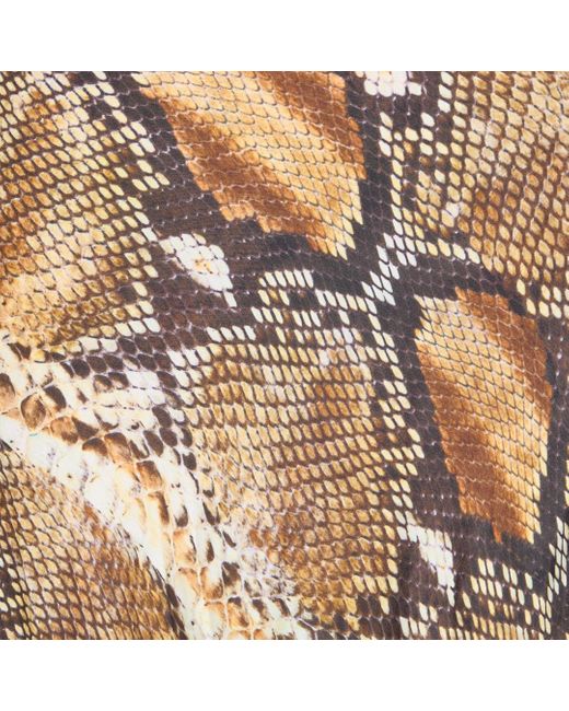 Roberto Cavalli White Python Print Silk Midi Dress