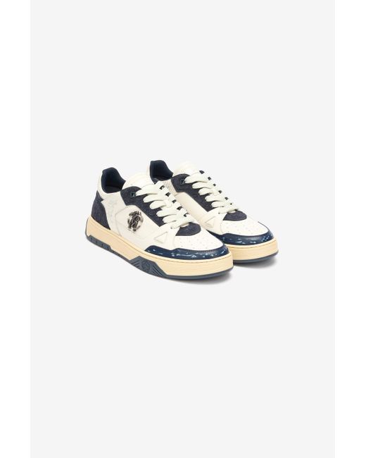 Roberto Cavalli Multicolor Sneakers With Inserts And Mirror Snake Monogram for men