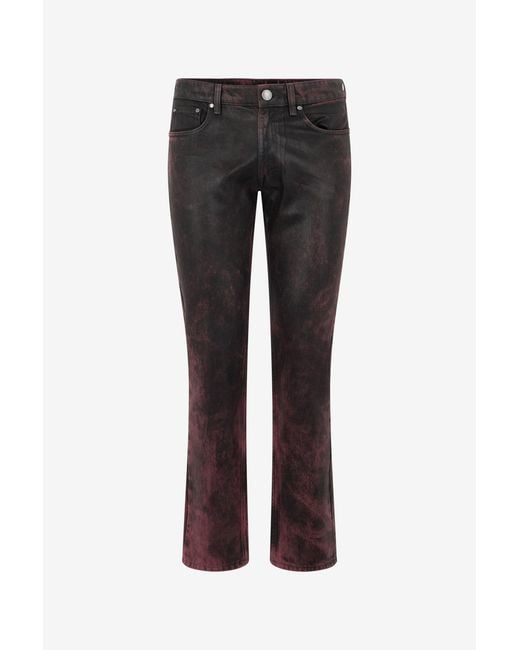Roberto Cavalli Black Washed-Effect Coated Jeans for men