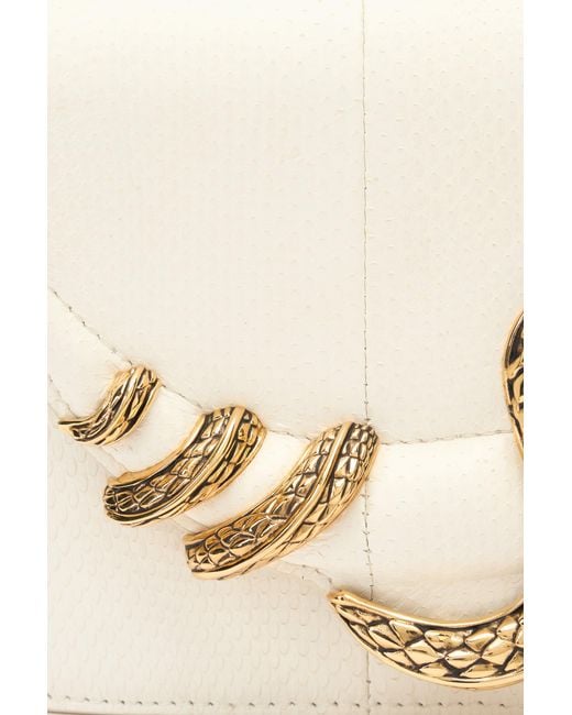 Roberto Cavalli Natural Bag With Snake And Scale Motif